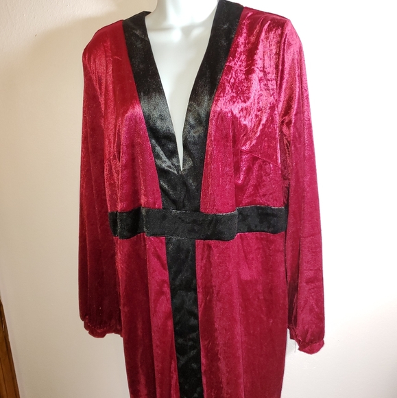 Black and Burgundy Velvet Dress NWOT - Picture 3 of 9